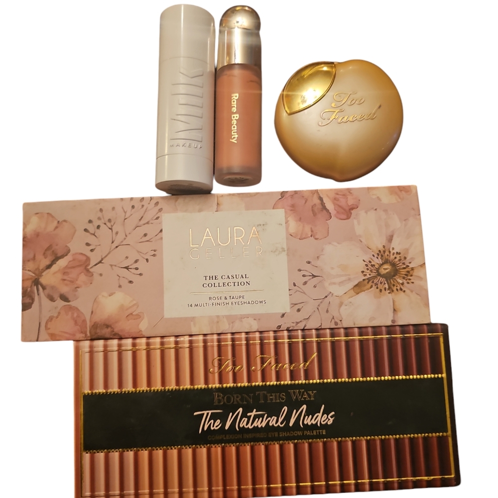 Too faced highlighter, too faced born this way....Laura cellar, milk, rare beaut